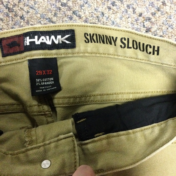 Tony Hawk Golden Tan Skinny Slouch Tan Colored Jeans 29”x32” - Picture 3 of 7